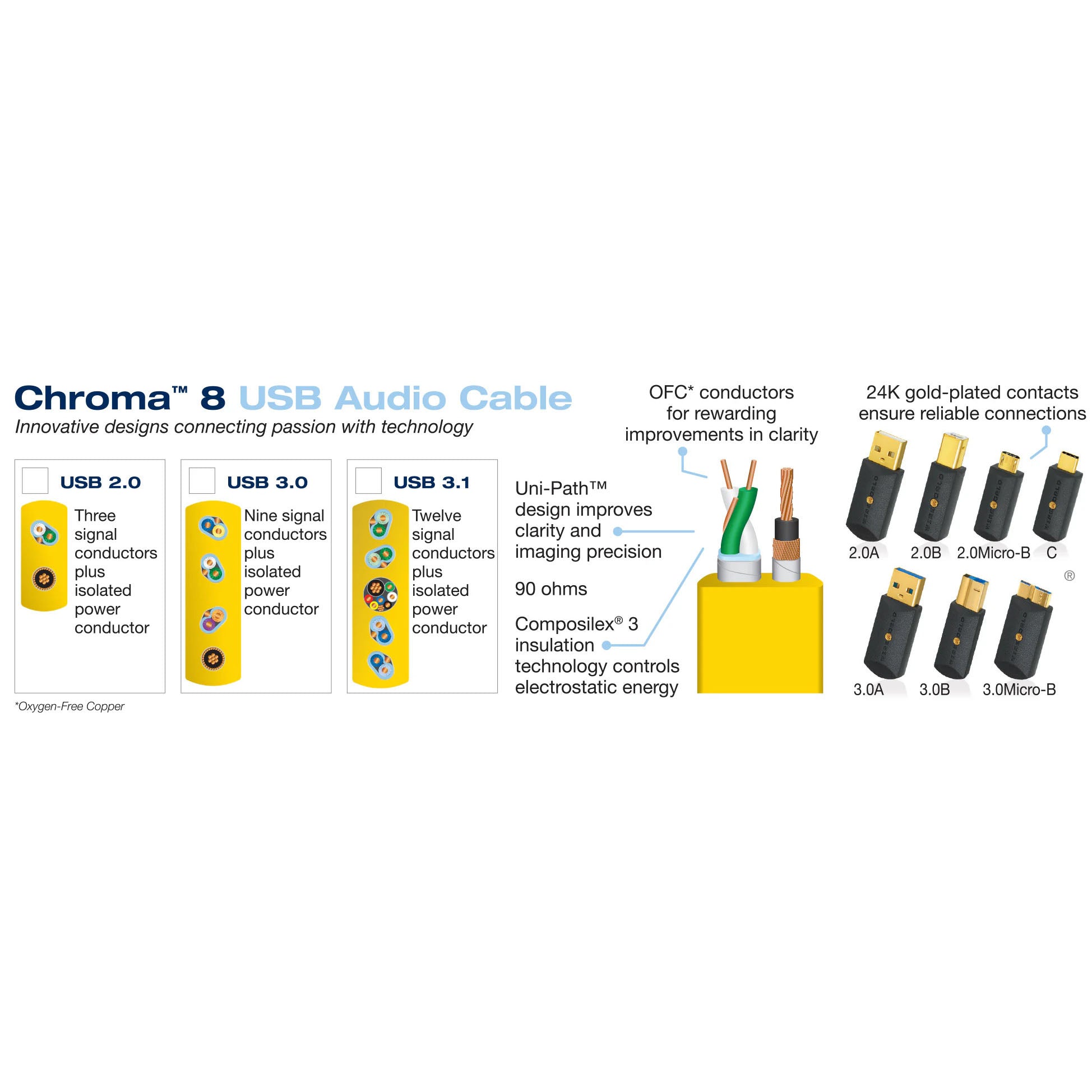 Wireworld Chroma 8 USB 3.1 Audio Cables