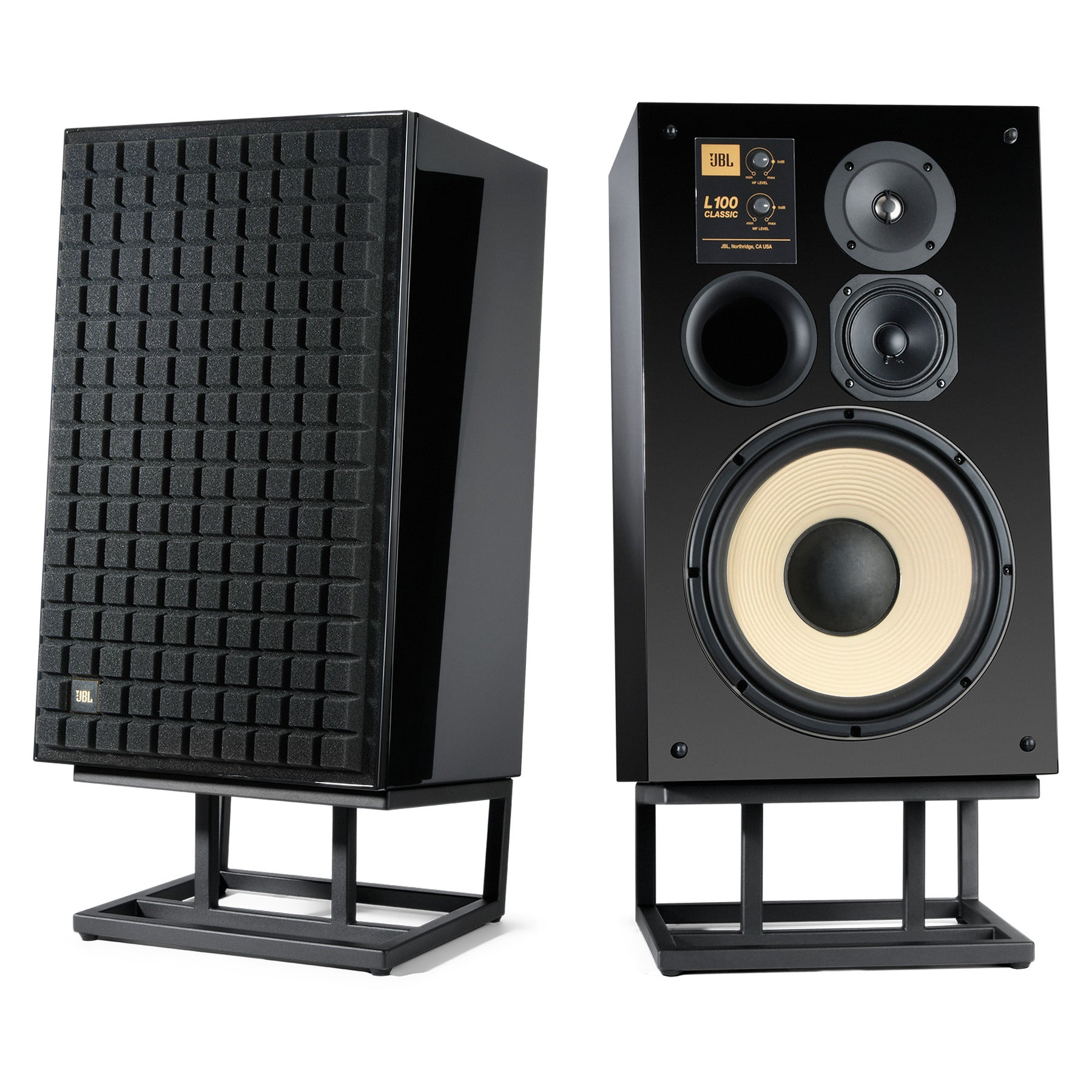 JBL L100 Classic Black Gloss Edition 12-inch 3-way Bookshelf Loudspeaker (pair)