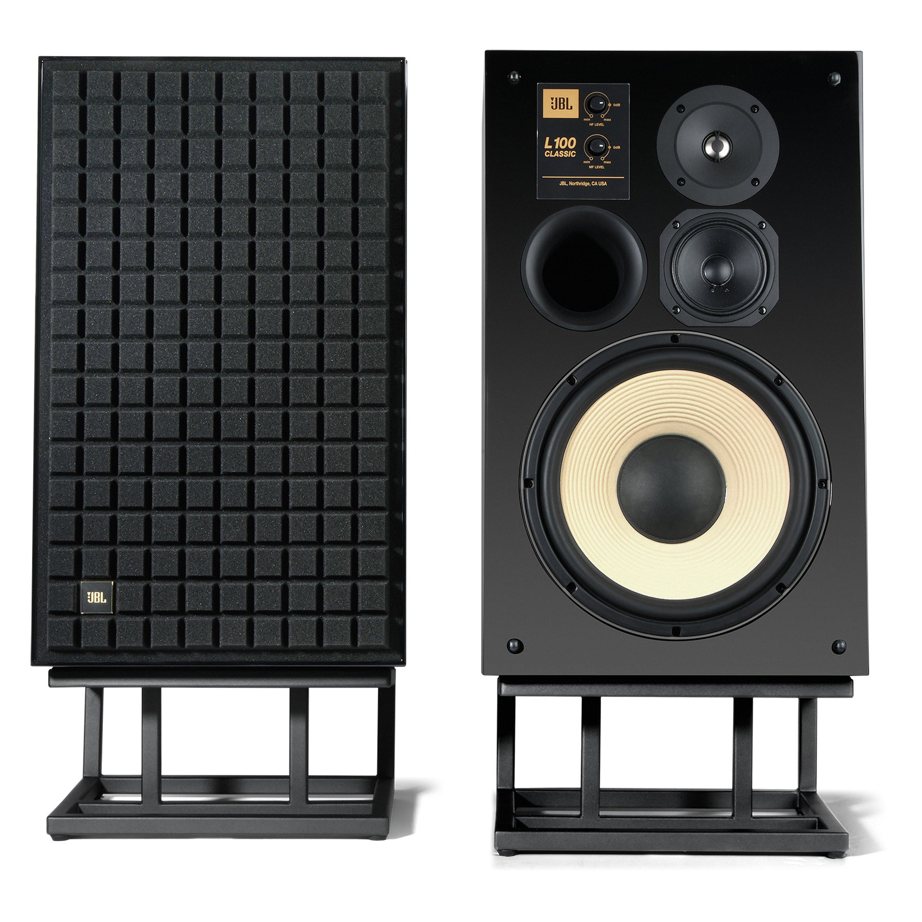 JBL L100 Classic Black Gloss Edition 12-inch 3-way Bookshelf Loudspeaker (pair)